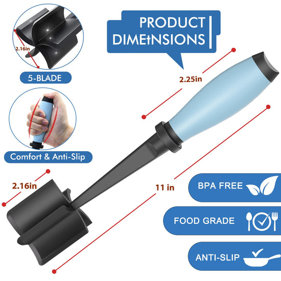 Upgrade meat chopper — heat resistant nylon meat masher tool for hamburger meat