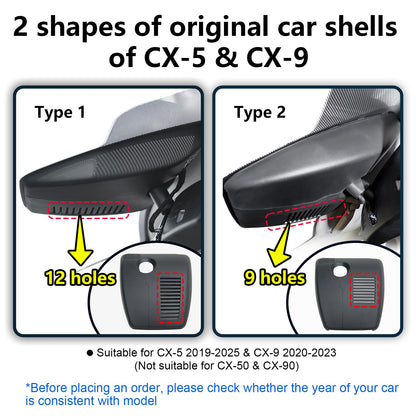 Mangoal dash cam with 4K front and 1080p rear for Mazda CX5 and CX-9 models 2019-2025 and 2020-2023 with WiFi, GPS, and 128GB card.