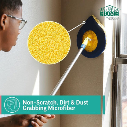 Chomp mop — long handle with washable microfiber pad for cleaning walls and ceilings