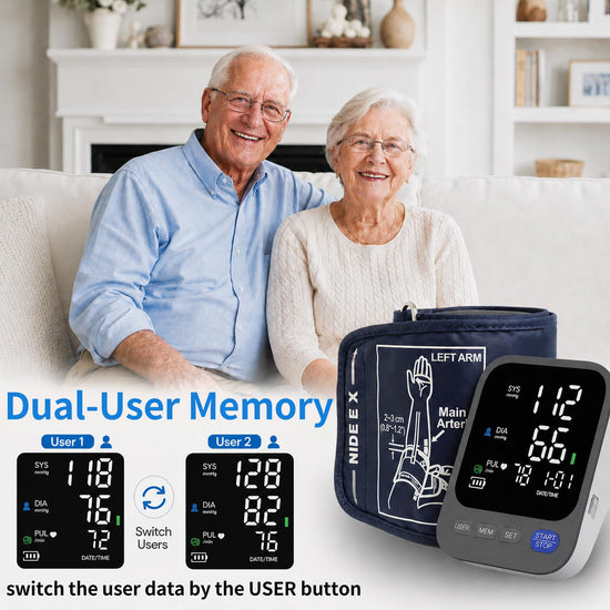 Lineshare blood pressure monitor — large LED display with adjustable cuff and memory