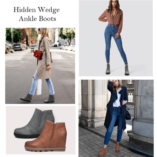 Athlefit wedge booties — comfortable hidden wedge ankle boots for women