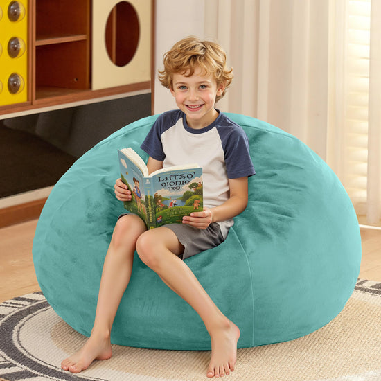 Habutway bean bag chair — luxurious velvet with high-rebound memory foam