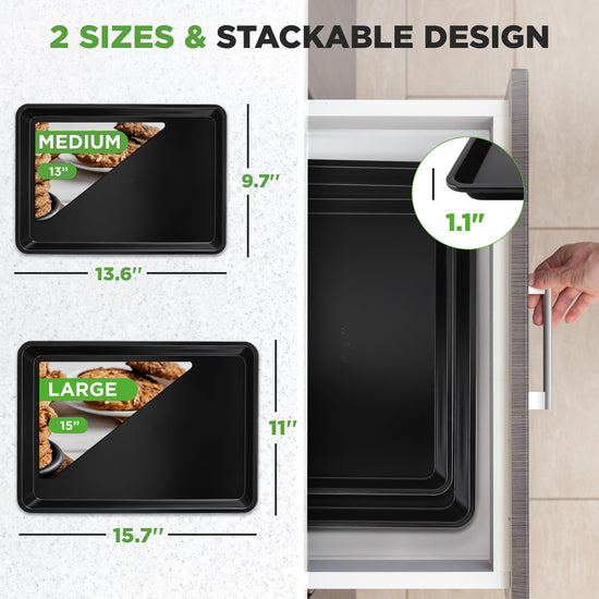 SHEET_PAN — Nonstick metal baking tray set by NutriChef