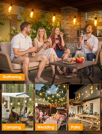 Larkvue string lights — waterproof and dimmable with retro Edison bulbs 2700K