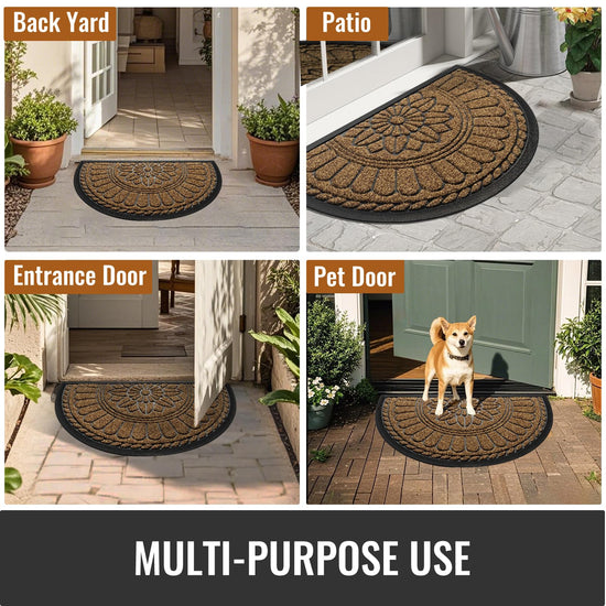 Mibao half round rug — non-slip durable welcome mat for high traffic areas