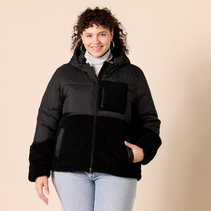 Amazon Essentials outerwear - women's full-zip sherpa fleece hooded puffer jacketAmazon Essentials outerwear - women's full-zip sherpa fleece jacket