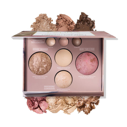 Face shaping makeup — 7-in-1 baked palette with bronzer, blush and eyeshadows