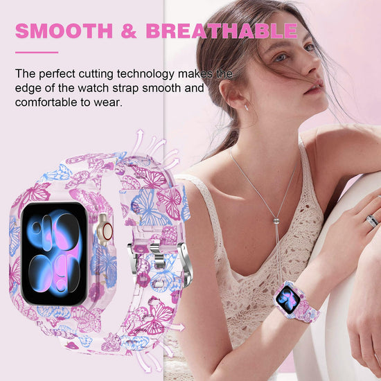 Watch band — Compatible crystal clear bumper case for Apple Watch 49mm to 38mm