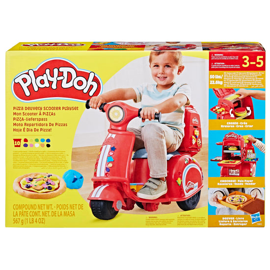 Play-Doh pizza delivery scooter playset — large ride-on toy for preschoolers