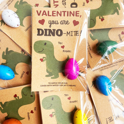 Party favor — Dinosaur egg hatching cards for Valentine’s Day gifts for kids