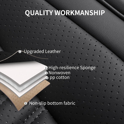 HChengkikz nappa leather car seat covers - waterproof full set for 5 seats