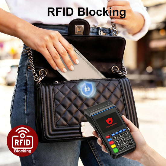 Tipmile bifold leather wallet with RFID blocking for women