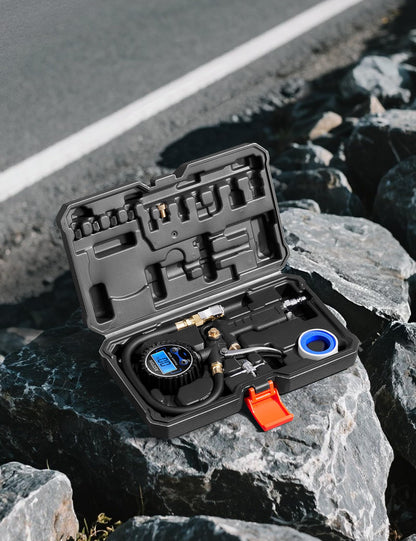 AstroAI electromechanical gauge — digital tire pressure gauge with inflator and accessories