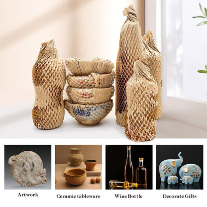 Honeycomb packing paper — recyclable alternative to bubble wrap for shipping and moving supplies