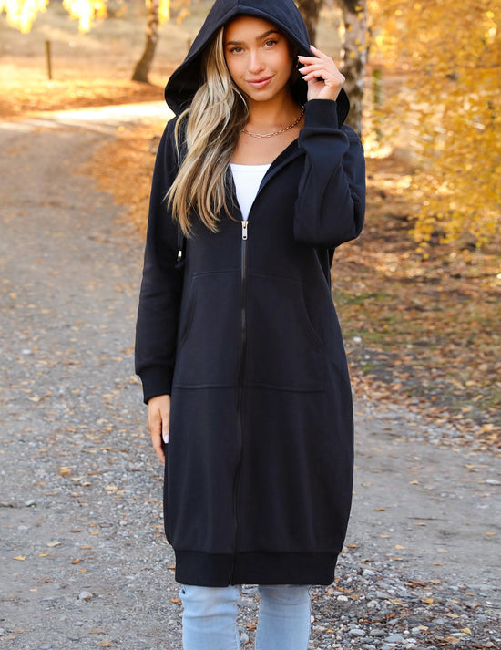Zeagoo women's sweatshirt — oversized fleece long tunic hoodie jacket coat
