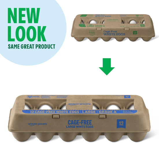Amazon Grocery cage-free large white eggs - Grade A, 1 dozen
