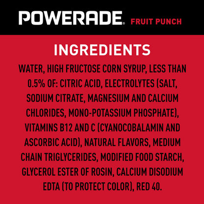 Drink flavored — Powerade sports drinkDrink flavored — Powerade electrolyte beverage