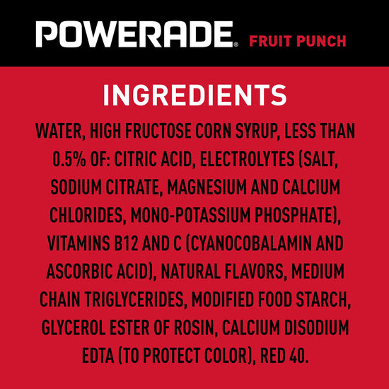 Drink flavored — Powerade sports drinkDrink flavored — Powerade electrolyte beverage