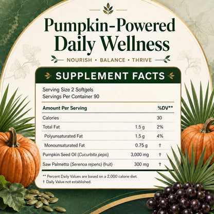 Everly Pumpkin Seed Oil with Saw Palmetto, 180 SOFTGELS (1PCS)