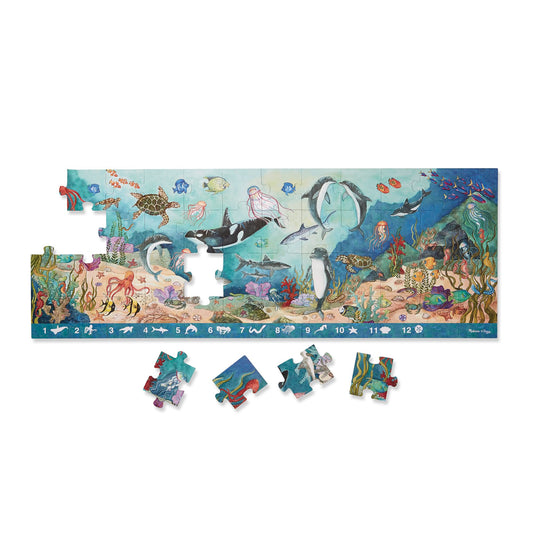 Melissa & Doug floor puzzle — search and find beneath the waves design, 48 pieces