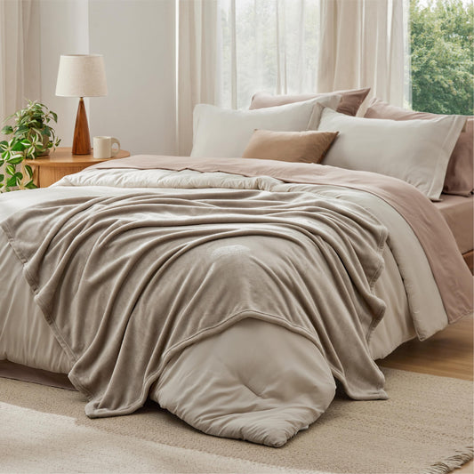Bedsure bedding set — 8 piece with soft fleece microfiber blanket and sheets
