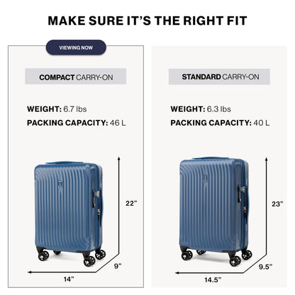 Travelpro Maxlite Air hardside suitcase — lightweight polycarbonate construction