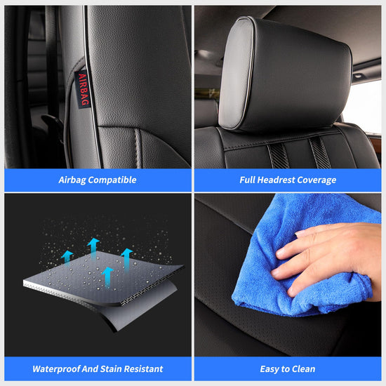 coverdream Tundra leather seat covers - waterproof full set for 2022-2026 Toyota Tundra DoubleCab & CrewMax