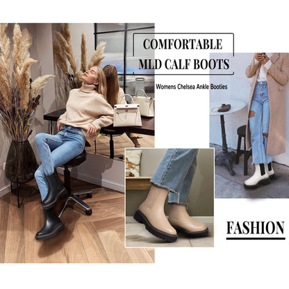 Athlefit women's ankle boots - Chelsea style with chunky heel and lug sole.