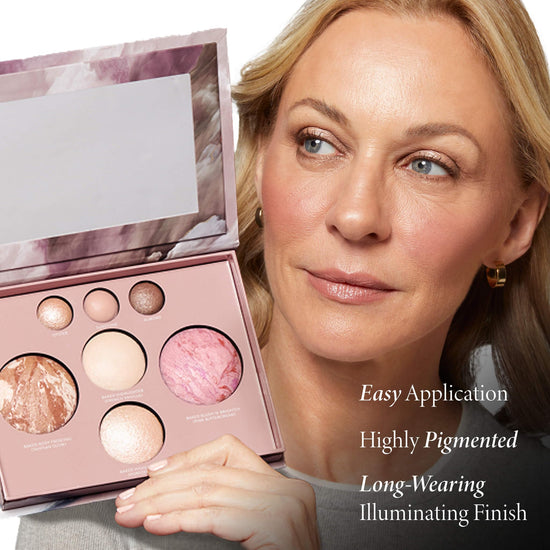 Face shaping makeup — 7-in-1 baked palette with bronzer, blush and eyeshadows