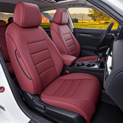 HKZ vehicle seat cover — custom fit burgundy leather for Honda Civic sedan 2022-2026