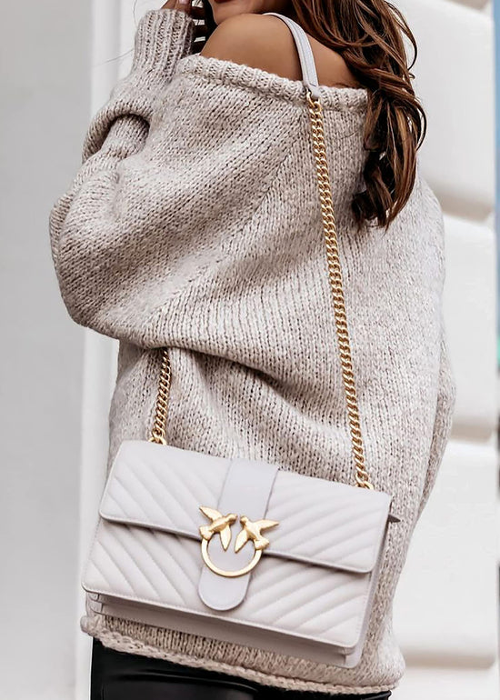 BTFBM sweater - oversized ribbed knit pullover in solid color