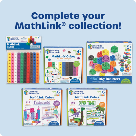 Learning Resources MathLink cubes — set of 100 math manipulatives for kids 5+