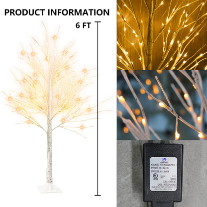 Dazzle Bright artificial tree — 6 ft Christmas birch tree