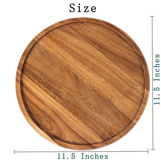 Tray — Round wooden candle holder for home decor and serving