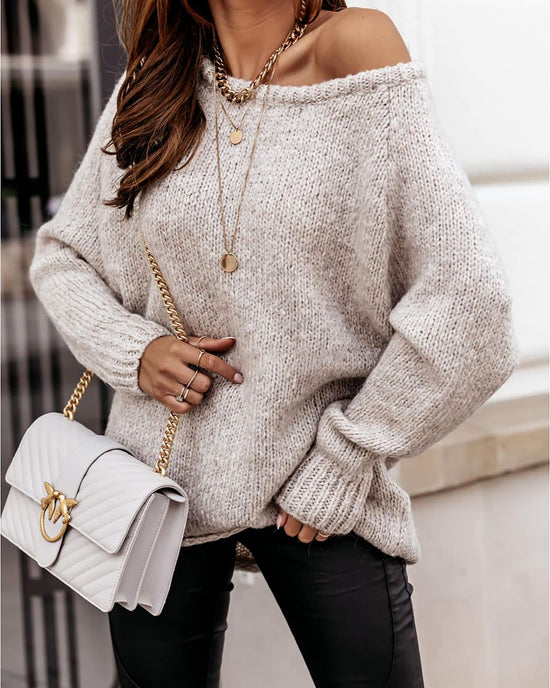 BTFBM sweater - oversized ribbed knit pullover in solid color