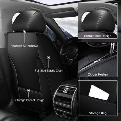 Vehicle seat cover — Custom fit waterproof faux leather for Honda Fit 2007-2020