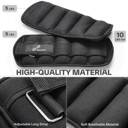 Sportneer adjustable ankle weights - removable sandbags for versatile workouts