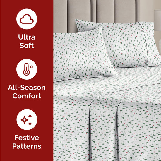 BED_LINEN_SET — Deep pocket Christmas sheet set by CGK Linens