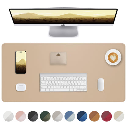 Leather desk pad - waterproof PU leather with non-slip design for office and home