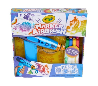 Crayola art craft kit — battery-powered airbrush sprayer with washable markers and stencils