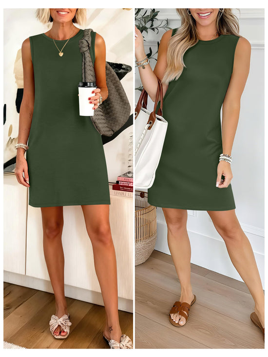 ANRABESS dress — sleeveless summer mini sundress for travel and beach
