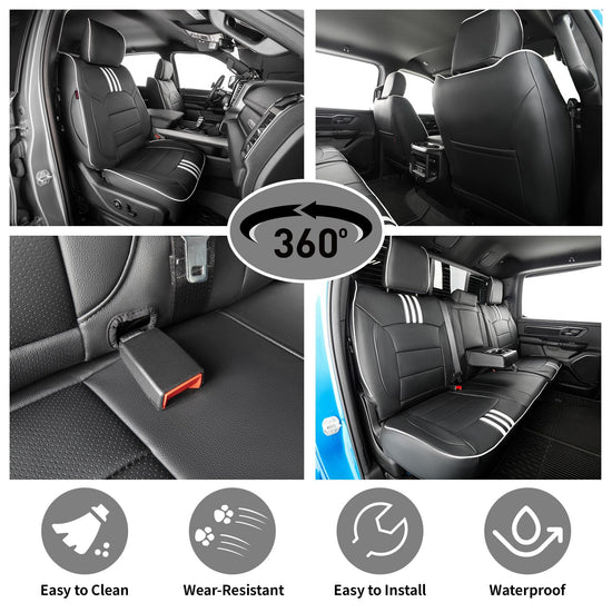 EKR Ram 1500 seat covers — Custom fit waterproof faux leather for trucks