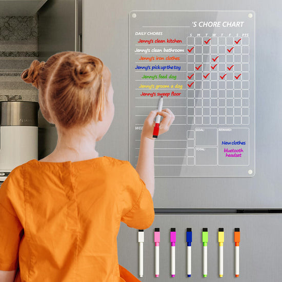 Neatsure writing board — clear monthly planner for fridge with 8 markers