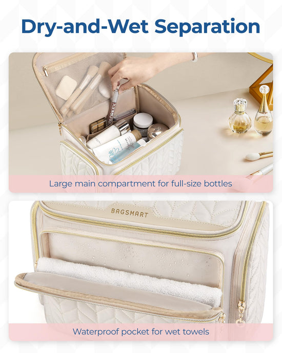 COSMETIC CASE — Large wide-open design with handle by BAGSMART