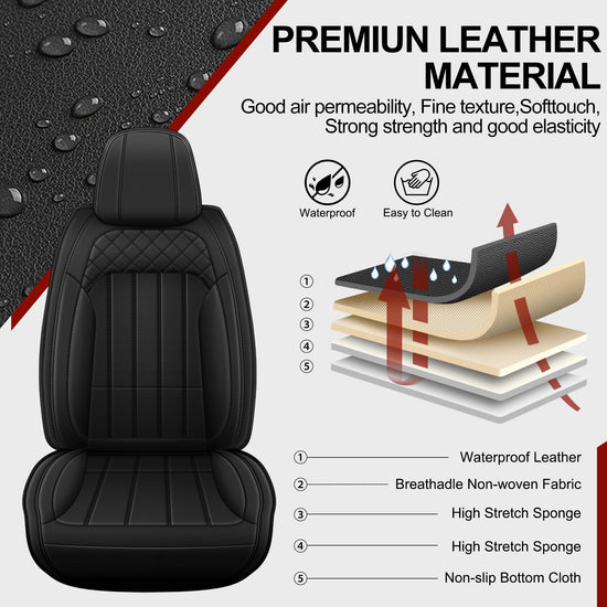 AOMSAZTO vehicle seat cover set for Dodge RAM 2002-2025 5 seat truck crew cab with curved bench