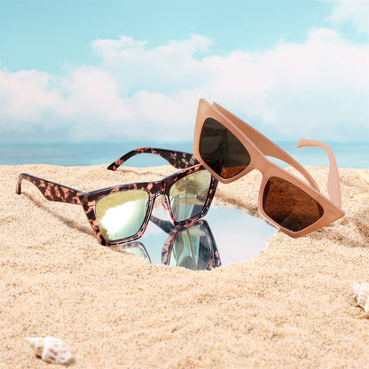 FEISEDY vintage square cat eye sunglasses with trendy design B2473