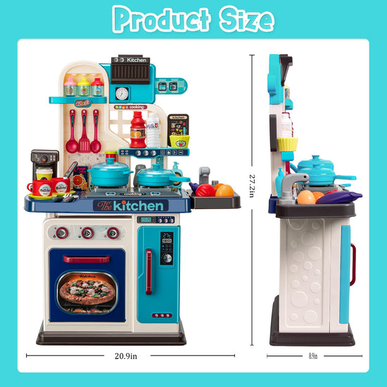 Kids kitchen playset — 53 pieces with realistic lights and sounds for toddlers