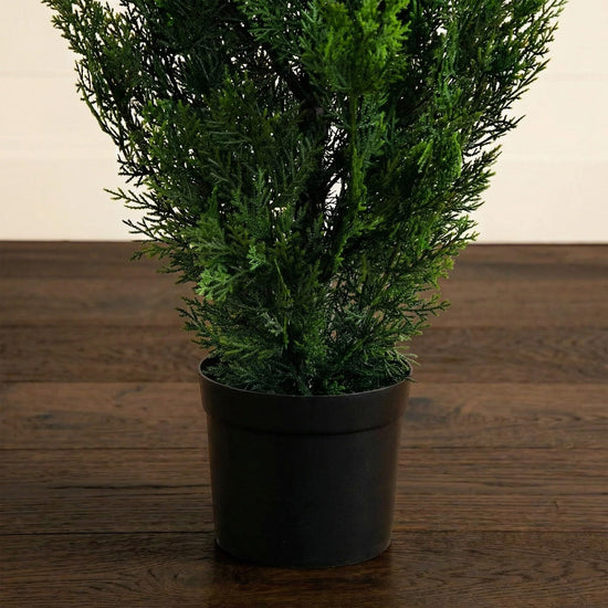 Nearly Natural artificial tree — 4ft faux cedar with nursery planter and UV resistance