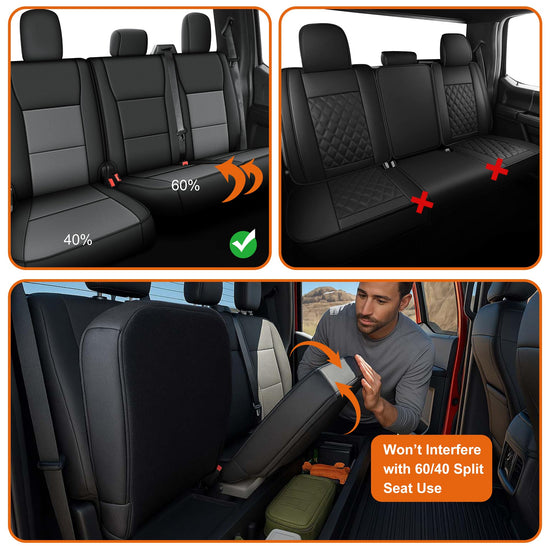 AOMSAZTO vehicle seat cover - Custom fit faux leather for Ford F150 and F250-F450 2015-2026