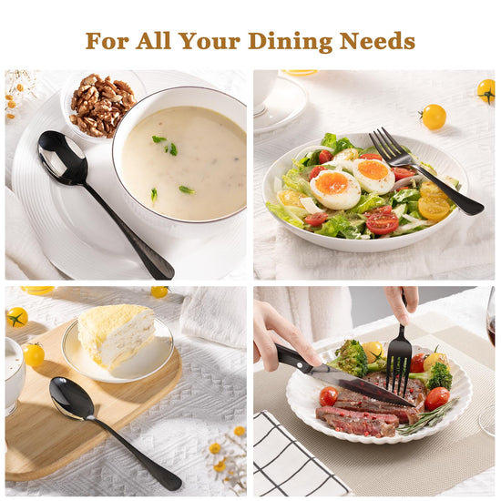 Astercook flatware set — food-grade stainless steel with steak knives included